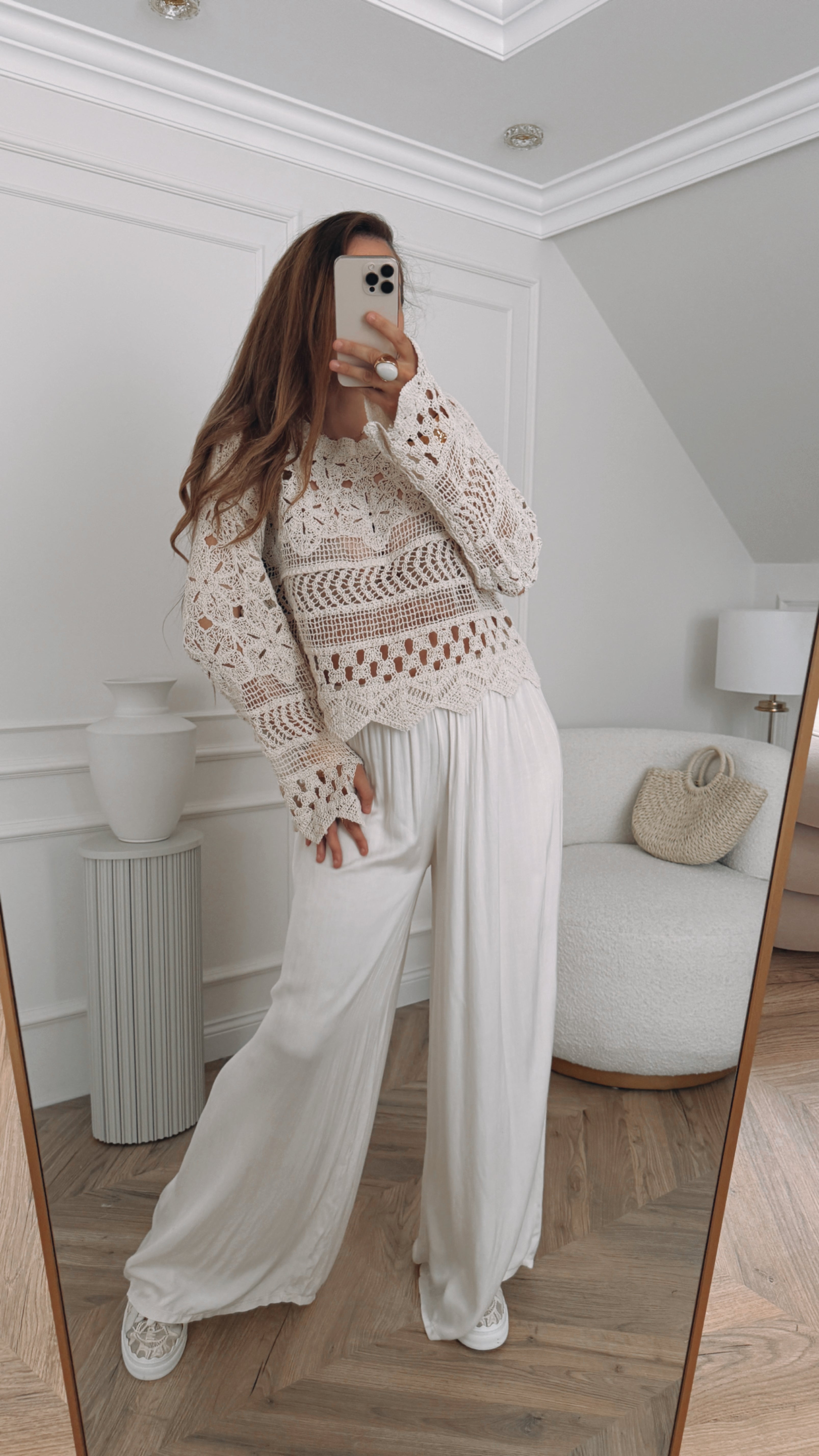 Bluzka boho ażurowa oversize rozmiar uniwersalny