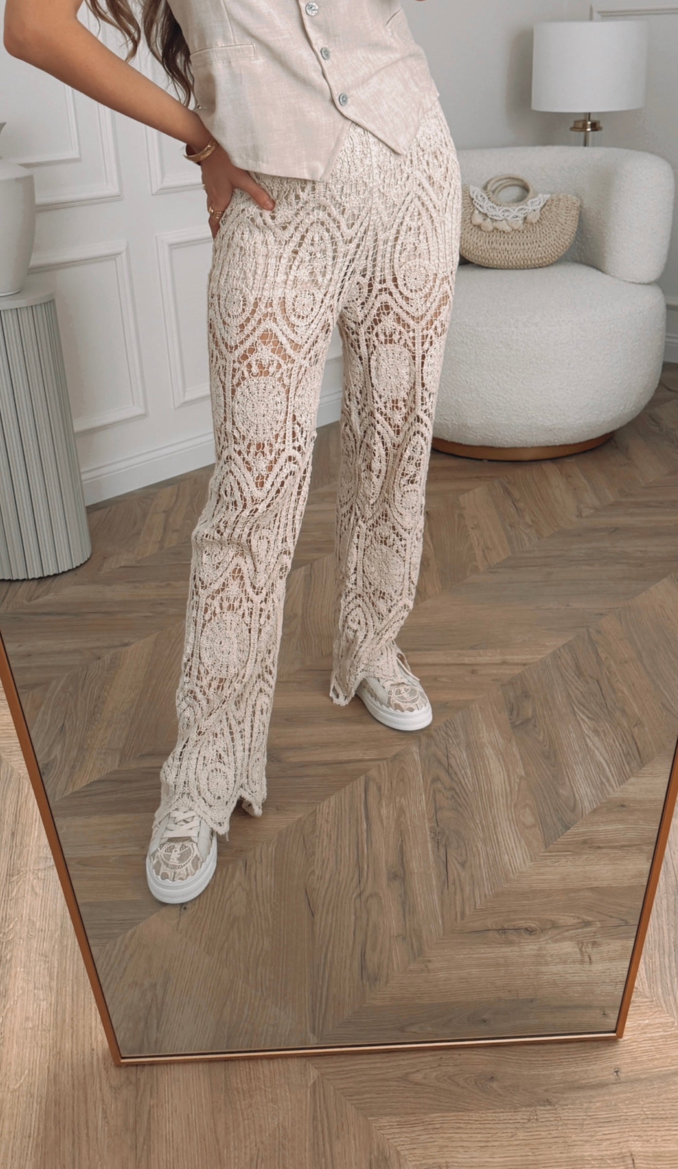 Spodnie ażurowe boho
