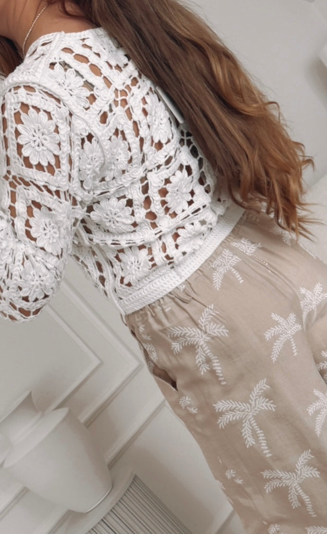Bawełniana bluzka boho zapinana na guziki