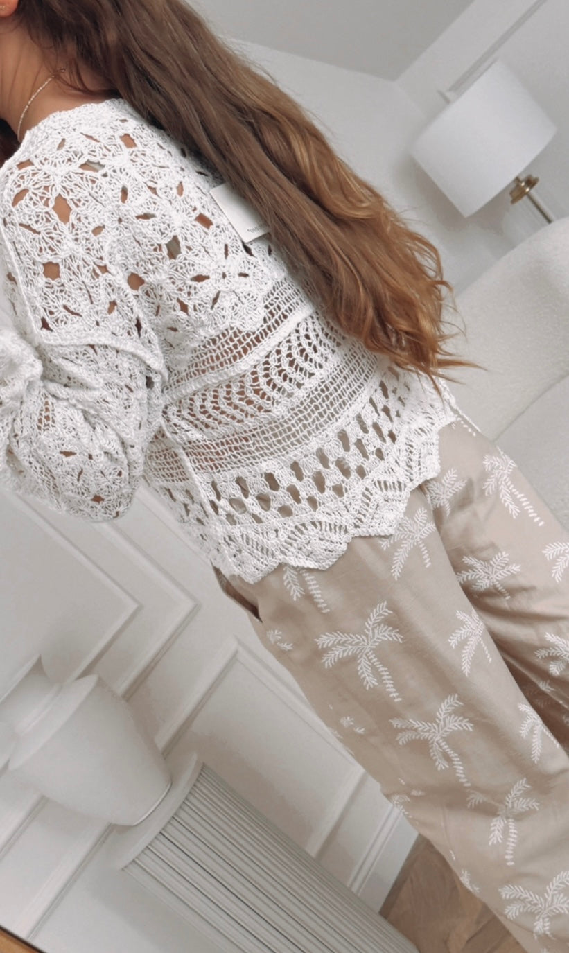 Bluzka boho ażurowa oversize rozmiar uniwersalny