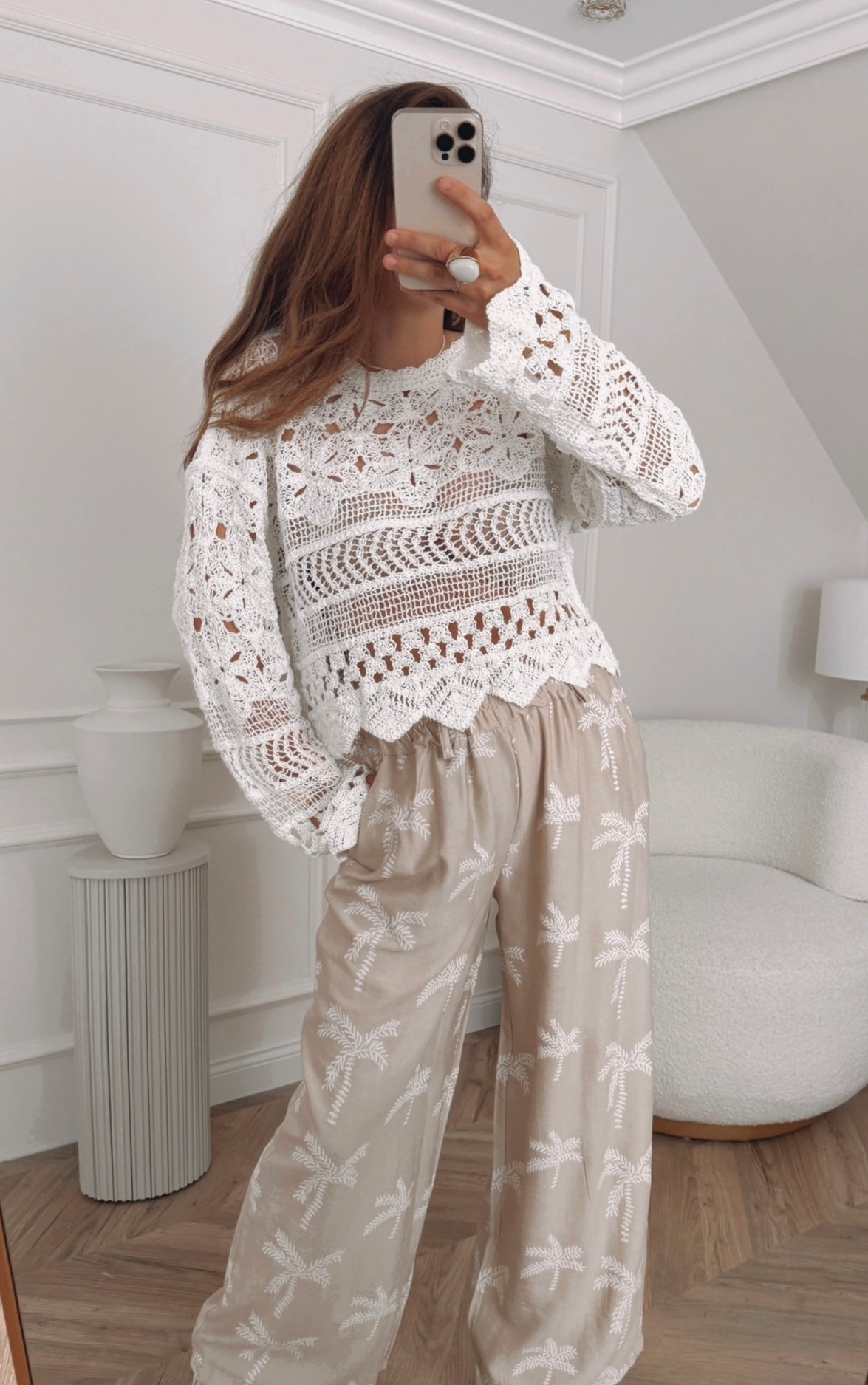 Bluzka boho ażurowa oversize rozmiar uniwersalny