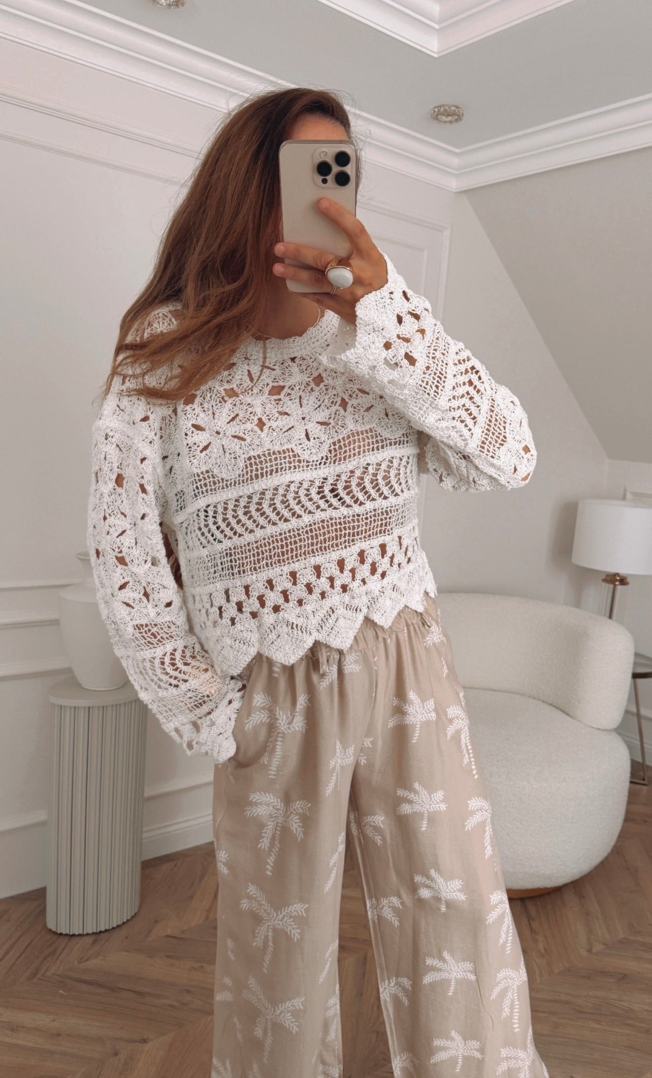 Bluzka boho ażurowa oversize rozmiar uniwersalny