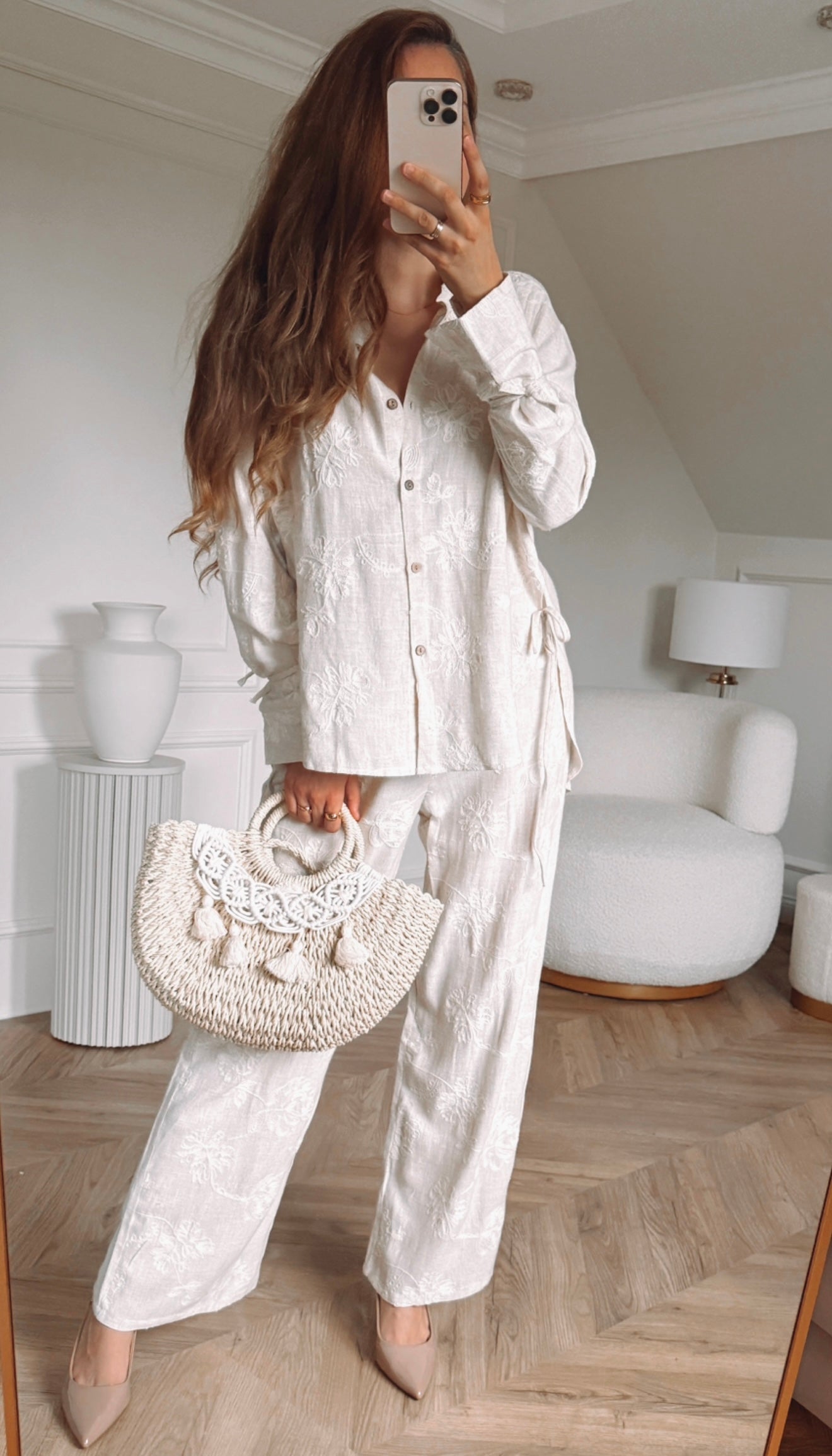 Komplet  plus size xl haftowany