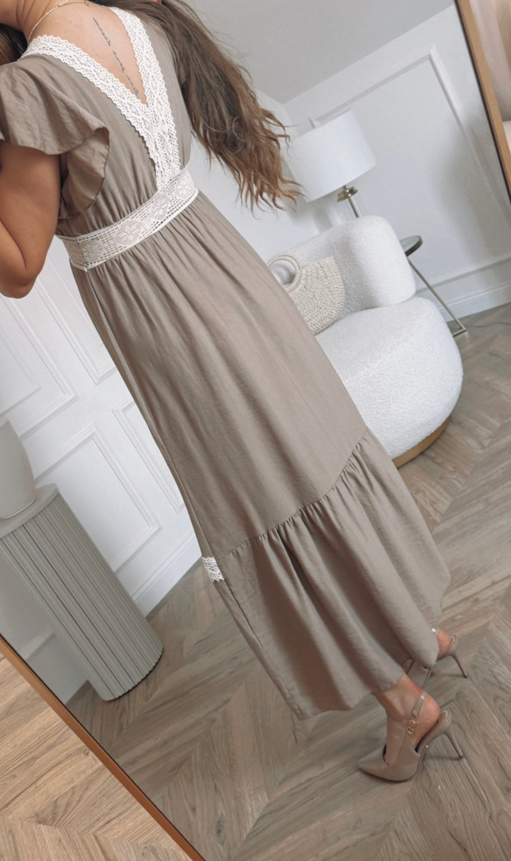 Sukienka boho z koronką maxi rozmiar uniwersalny
