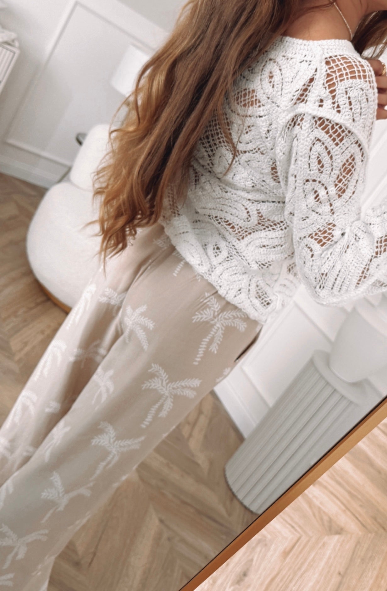 Bluzka Boho Ażurowa z Guzikami – Bawełna, Uniwersalny Rozmiar