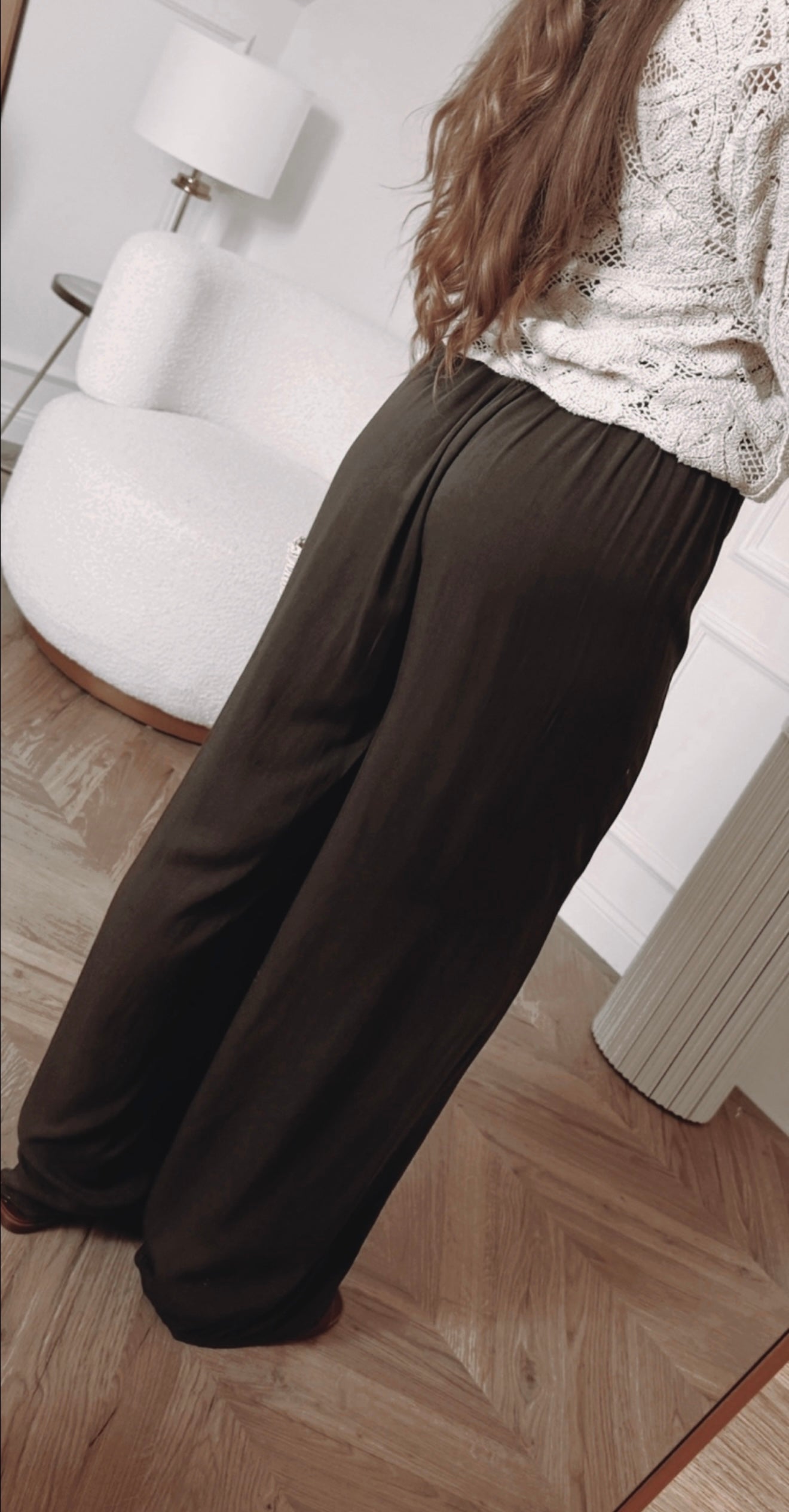 Spodnie wide leg - czekolada