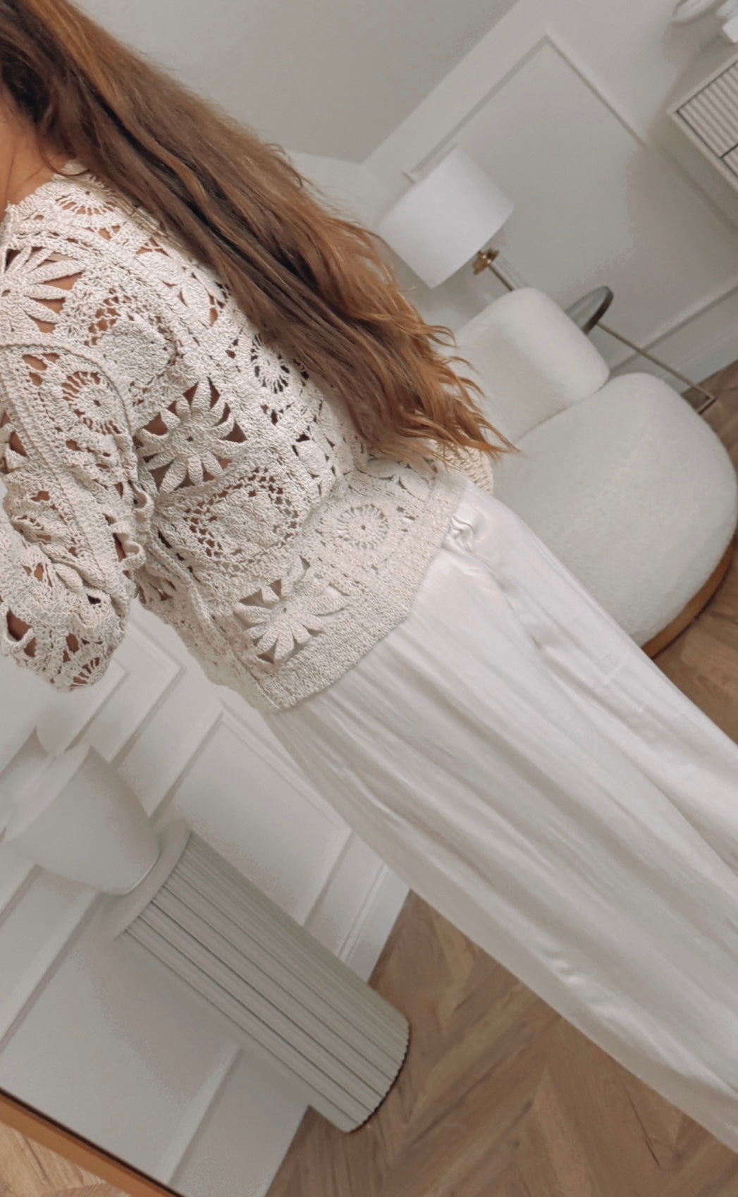Sweter boho beżowy ażurowy rozmiar uniwersalny